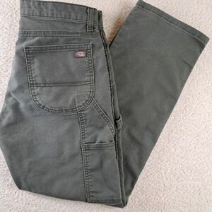 Dickies Flex Carpenter Jeans Mens 32 X 30 Khaki Green Regular Fit
